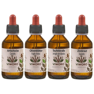 Oli essenziali Viworo in flaconi di vetro ambrato con contagocce