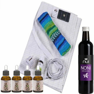 Pacchetto Salute Deluxe – Lenzuolo di Messa a Terra, Nui Noni & 4 Estratti Vegetali