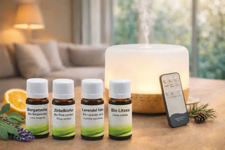 Bio Wohlfühl-Set: Aroma Diffuser (500ml) + 4 Bio-Öle