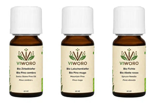 Set di Profumi Legnosi - Pino Mugo, Cirmolo e Abete Biologici 10 ml - Viworo