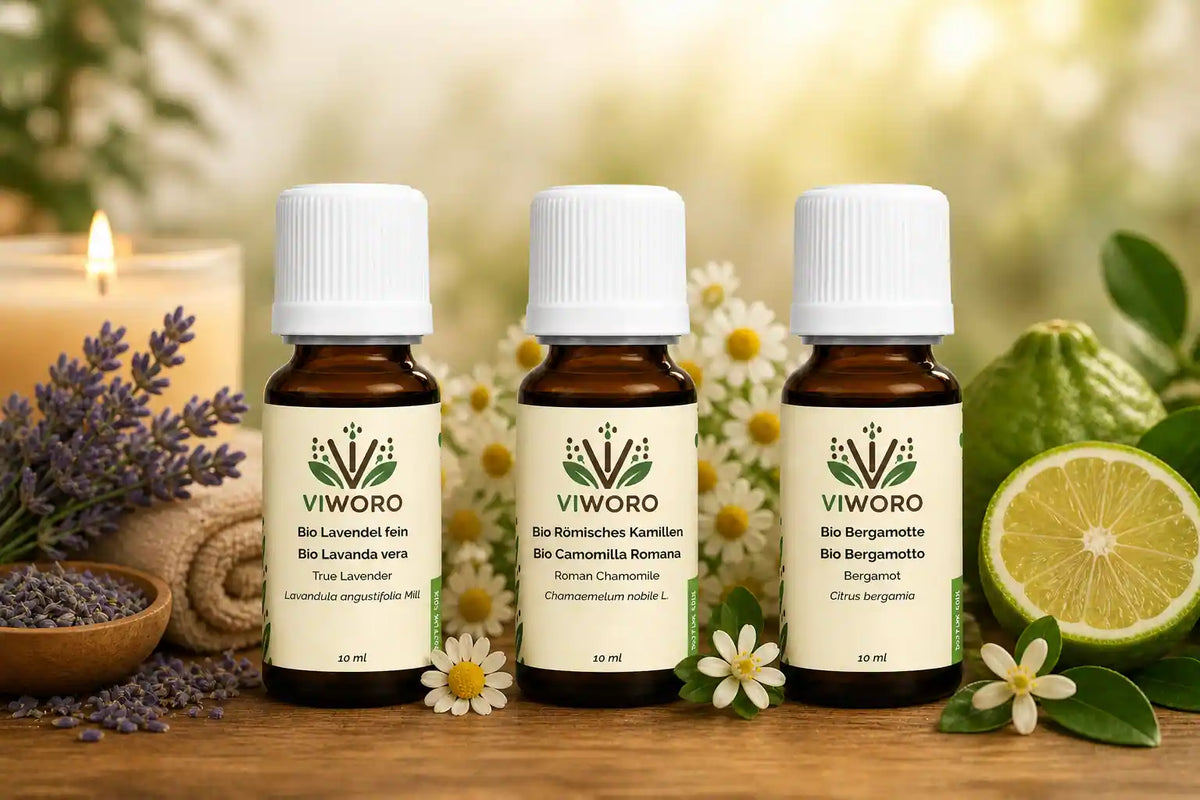 Relaxation set: Organic Bergamot, Organic True Lavender and Organic Roman Chamomile