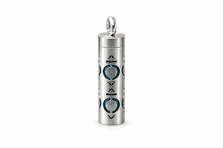 Duftkette aus Edelstahl, Motiv Ornament Blau