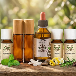Roll-on Set Fokus & Konzentration – Rosmarin, Zitrone und Pfefferminze mit MCT-Öl von viworo