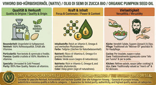 Bio Kürbiskernöl ungeröstet - Reines Cucurbita Pepo Samenöl