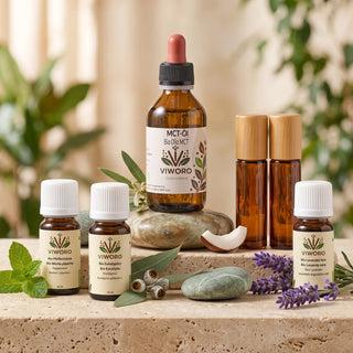 Roll-on Set Leichter Kopf – Pfefferminze, Lavendel fein und Eukalyptus mit MCT-Öl von viworo