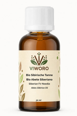 Olio essenziale di abete siberiano bio Viworo, flacone in vetro ambrato da 30 ml