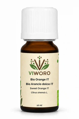 Olio essenziale di arancia dolce bio 10 ml Viworo, origine Italia, profumo agrumato per diffusore.