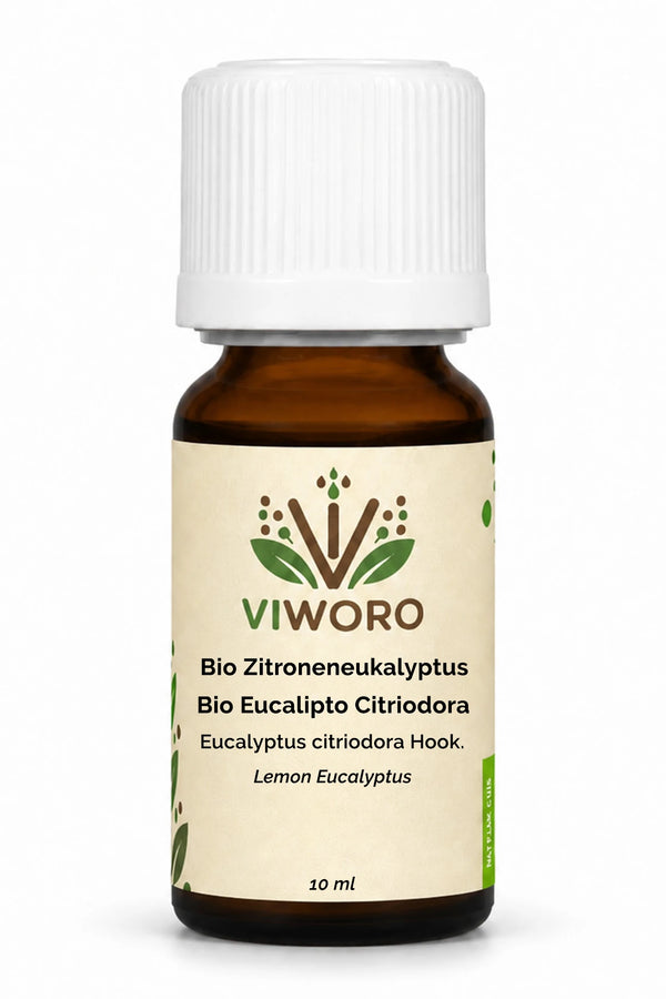 Organic Lemon Eucalyptus essential oil Viworo 10 ml bottle