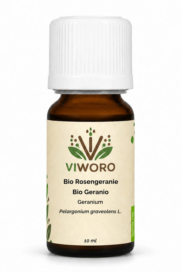 Organic Geranium essential oil Viworo 10 ml bottle