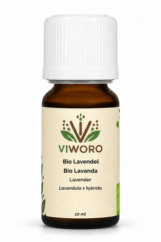Olio essenziale di lavanda bio 10 ml Viworo, profumo floreale rilassante per aromaterapia e diffusore