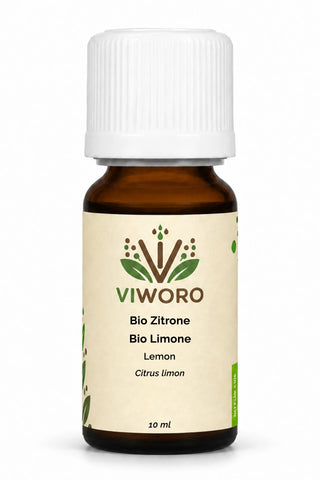 Olio essenziale di limone bio 10 ml Viworo, agrume mediterraneo fresco e tonificante per diffusore