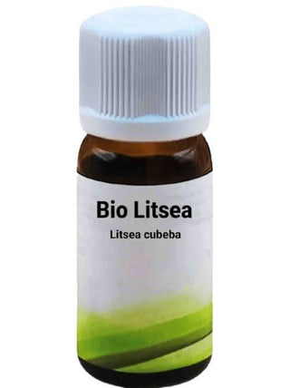 Flacone di olio essenziale di Litsea Bio di Viworo.