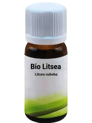Flacone di olio essenziale di Litsea Bio 10 ml di Viworo. 
