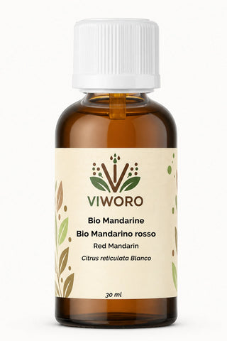 Olio essenziale di mandarino bio 30 ml Viworo, agrume dolce e delicato per diffusore.