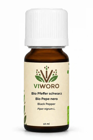 Olio essenziale di pepe nero bio 10 ml Viworo, agrume mediterraneo dal profumo fresco per diffusore