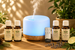 Set Benessere Bio Viworo: diffusore aromi 500 ml con 4 oli essenziali bio da 10 ml