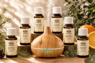 Set Diffusore Premium Viworo con 6 oli essenziali bio da 10 ml