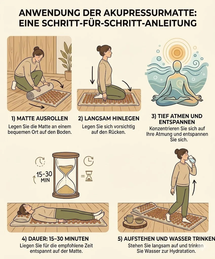 Komplette Akupressur-Anleitung in 5 illustrierten Schritten